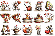 Quirky Valentine's Day Clipart, an Illustration by OK Design (Thumbnail 3 of 6)