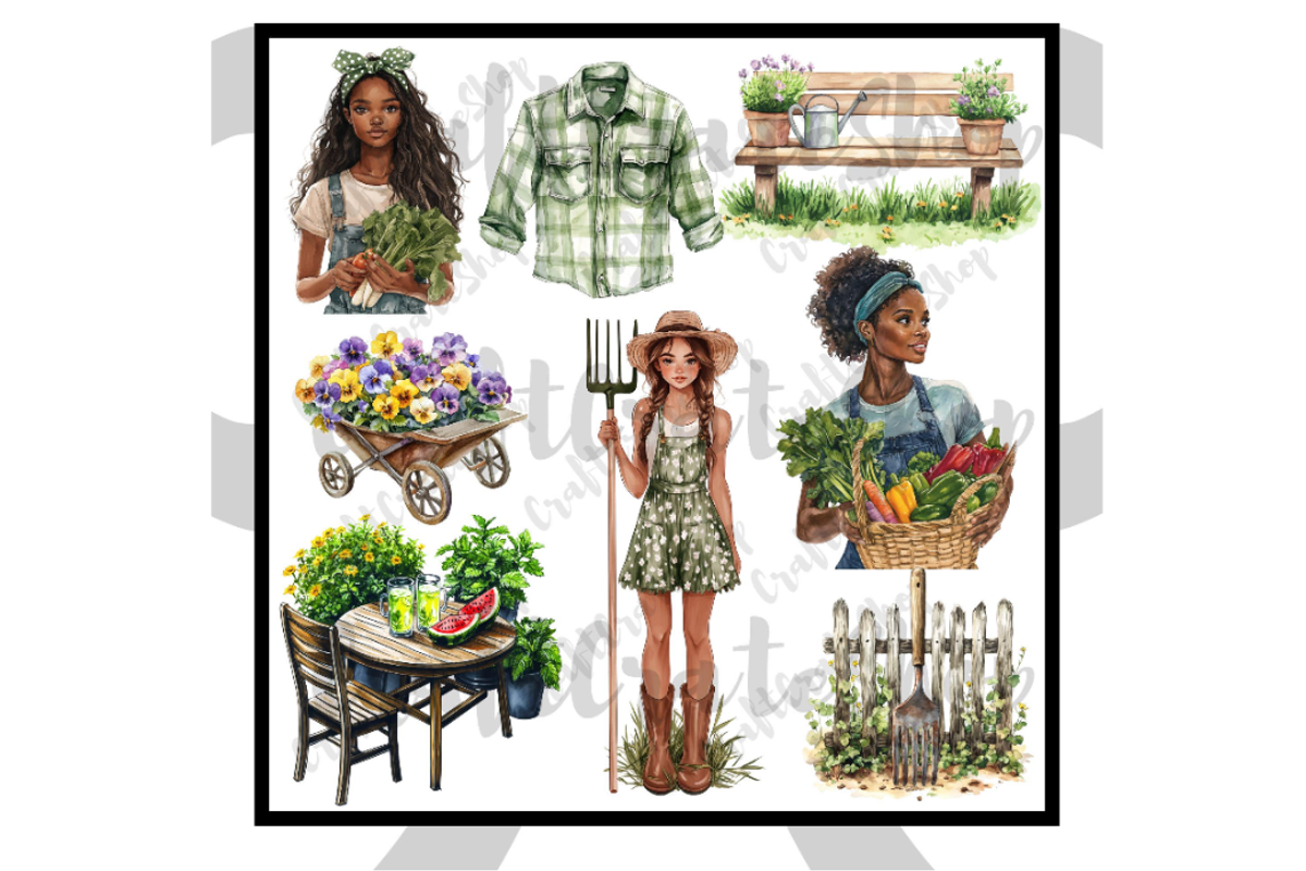 Watercolor Summer Garden Clipart, an Illustration by CraftCrateShop (Photo 6 of 7)