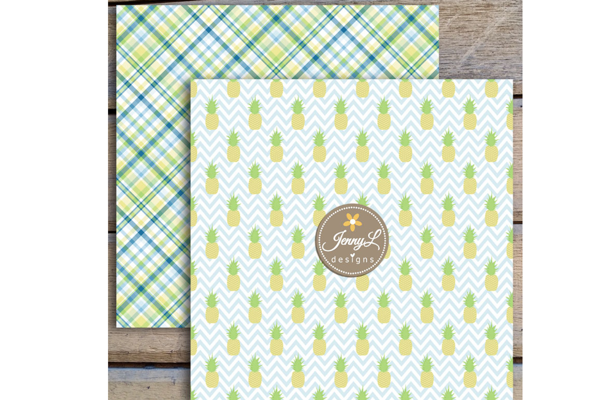 Pineapple Digital Papers, a Pattern Graphic by JennyL Designs (Photo 2 of 4)