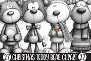 Christmas Teddy Bear Clipart, an Illustration by Designking (Thumbnail 1 of 5)