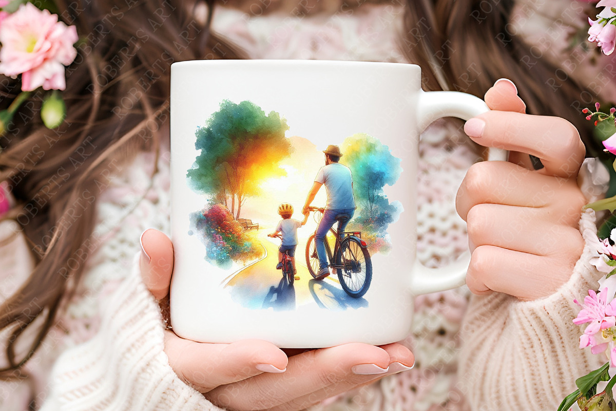 Fathers Day Watercolor Cliparts, an Illustration by RobertsArt (Photo 8 of 8)