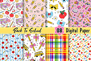 Back to School Digital Paper, a Pattern Graphic by Coco Bloom (Thumbnail 1 of 3)