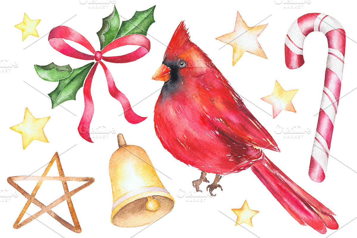 Watercolor Christmas set, Holiday, a Decorative Illustration by Vivitta (Photo 3 of 8)