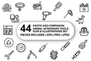 Animal veterinary tools Icon Set, an Outline Icon by Nurlan's shop