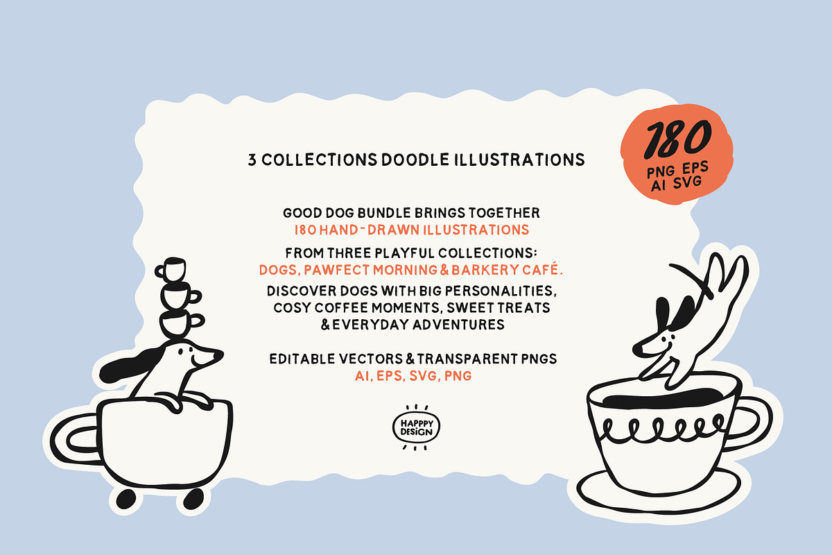 Dog illustration bundle, an Animal Illustration by happpydesign (Photo 2 of 18)