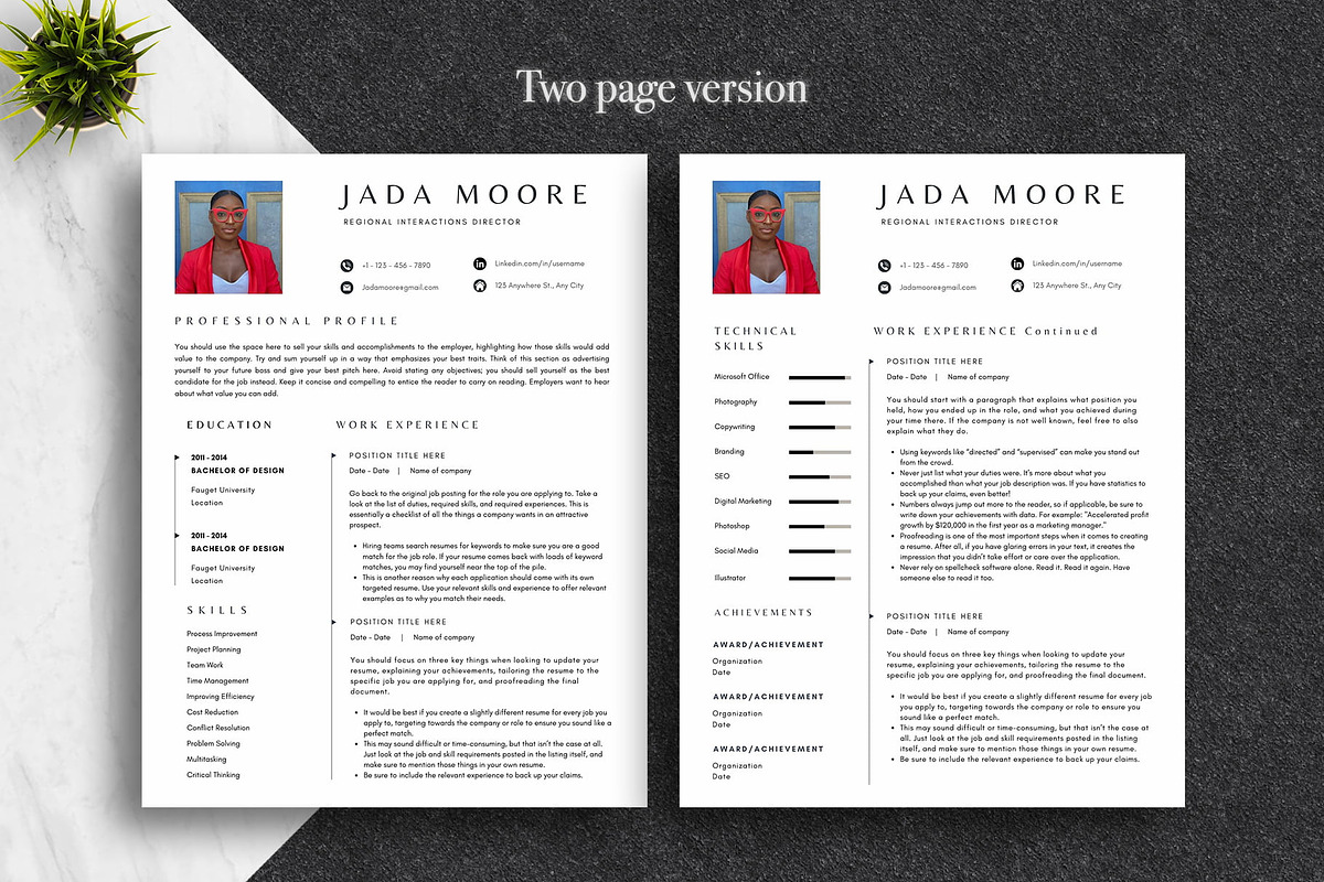 Simple Resume Template Pack | Canva, a Resume Template by Lux Resume (Photo 2 of 9)
