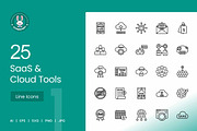 25 SaaS & Cloud Tools Icons, an Icon by IconBunny (Thumbnail 1 of 2)