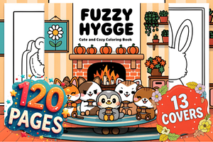Fuzzy Hygge Cute and Cozy, an Animal Illustration by Ink Gallery