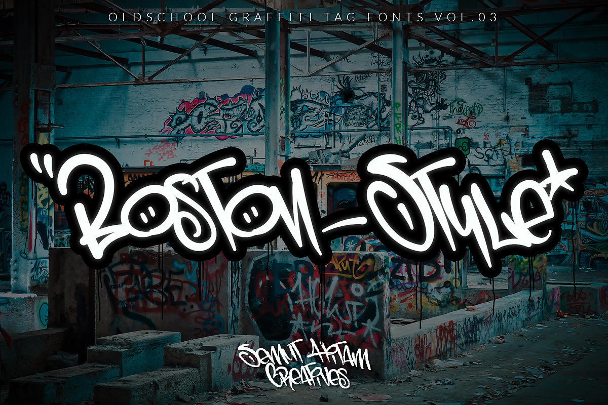 Schoolin - Graffiti Fonts, a Blackletter Font by SemutHitam Creative (Photo 5 of 7)