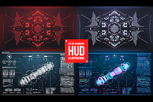 Set Of 16 HUD Illustrations