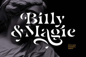 Billy Magie - Stylish Stencil Serif, a Serif Font by Sarid Ezra