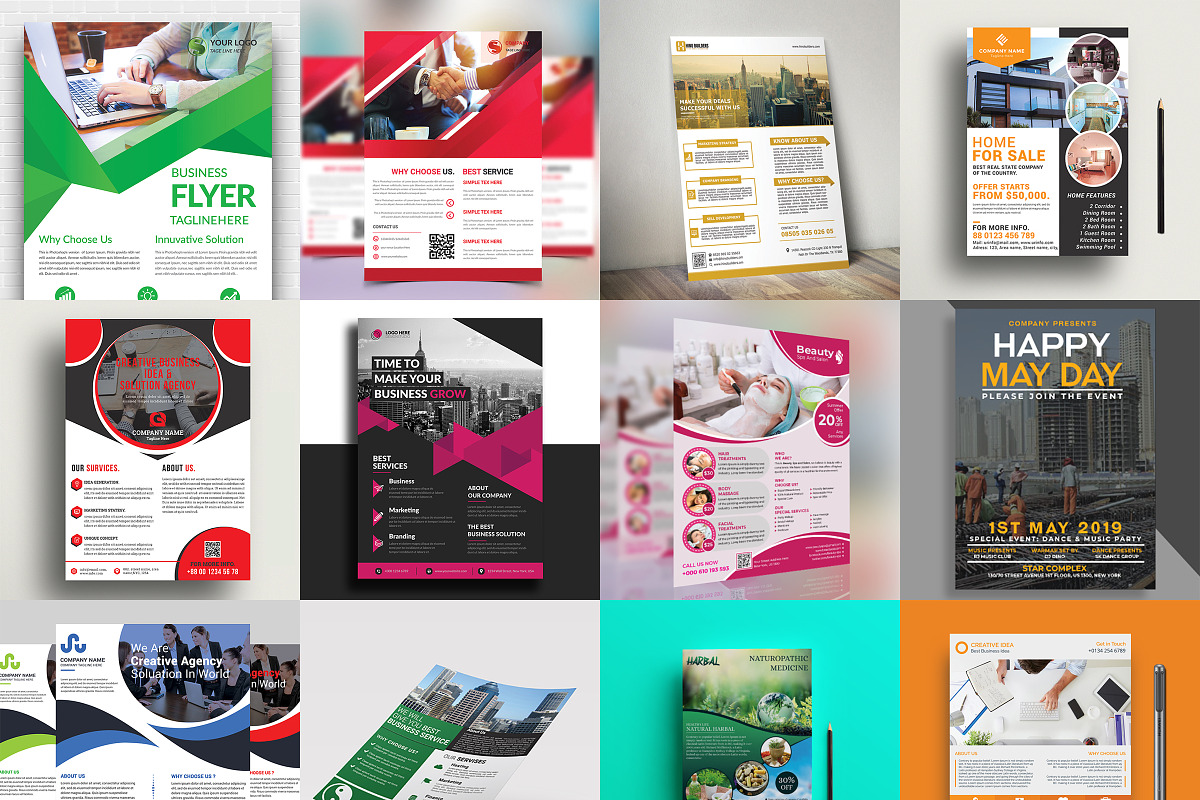 120 Flyer Templates Bundle, a Flyer Template by CodeGrape (Photo 4 of 11)
