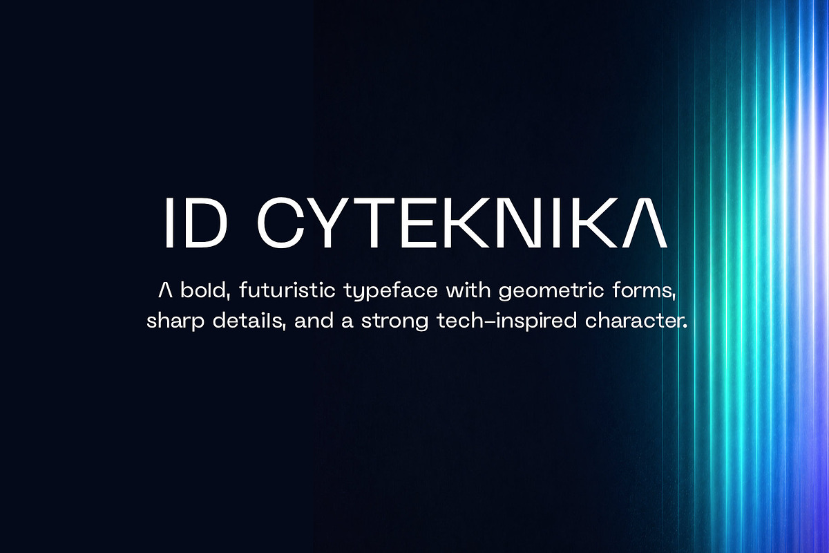 ID Cyteknika - Powerful & Futuristic, a Sans Serif Font by EKAUNIK DZ (Photo 1 of 8)