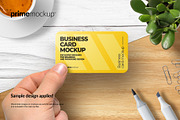 Rounded Corner Business Card Mockup, a Print Template by PrimeMockup (Thumbnail 9 of 12)