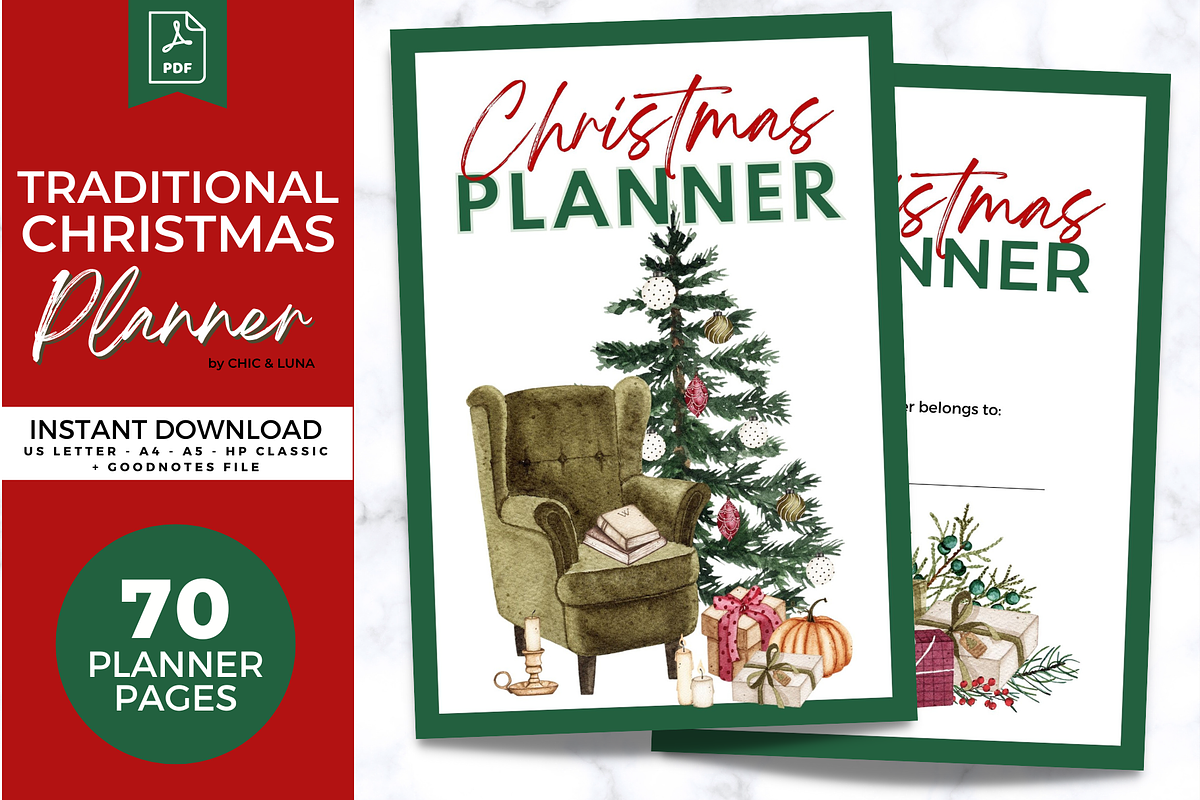 Christmas Planner - Printable, a Stationery Template by Jennifer Magri Templates (Photo 1 of 8)