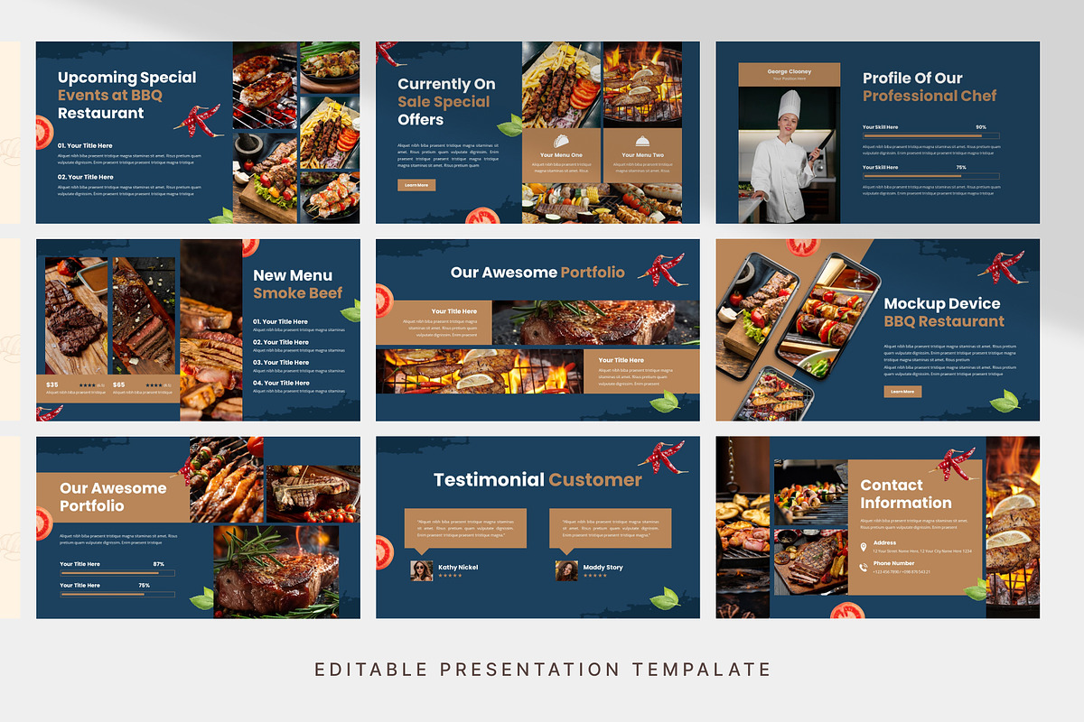 Barbeque Restaurant PowerPoint, a Presentation Template by Digitcase x Wealthwells (Photo 4 of 4)