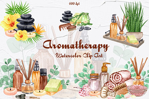 Aromatherapy Watercolor Clipart