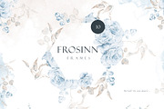 Watercolor dusty blue floral clipart, an Illustration by MariGraphic boutique (Thumbnail 3 of 9)