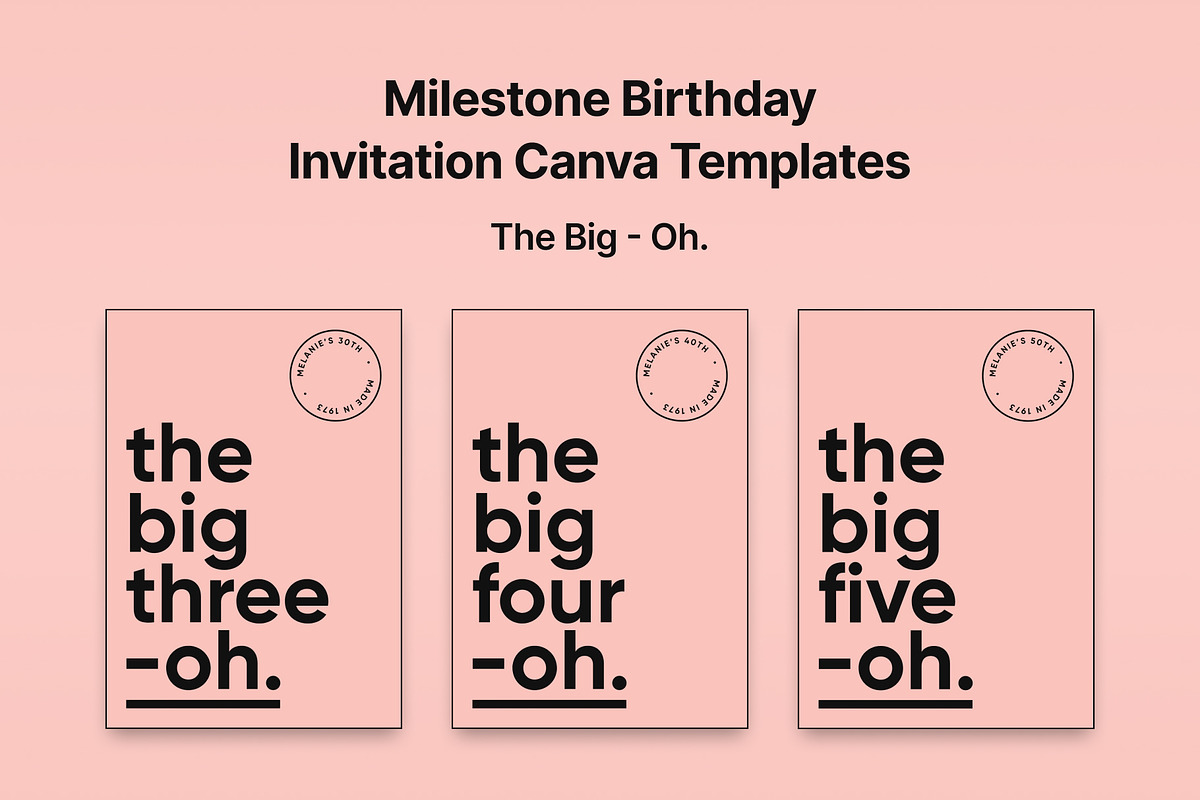 Milestone Birthday Invitation Canva, an Invitation Template by Navia Gruber (Photo 1 of 4)