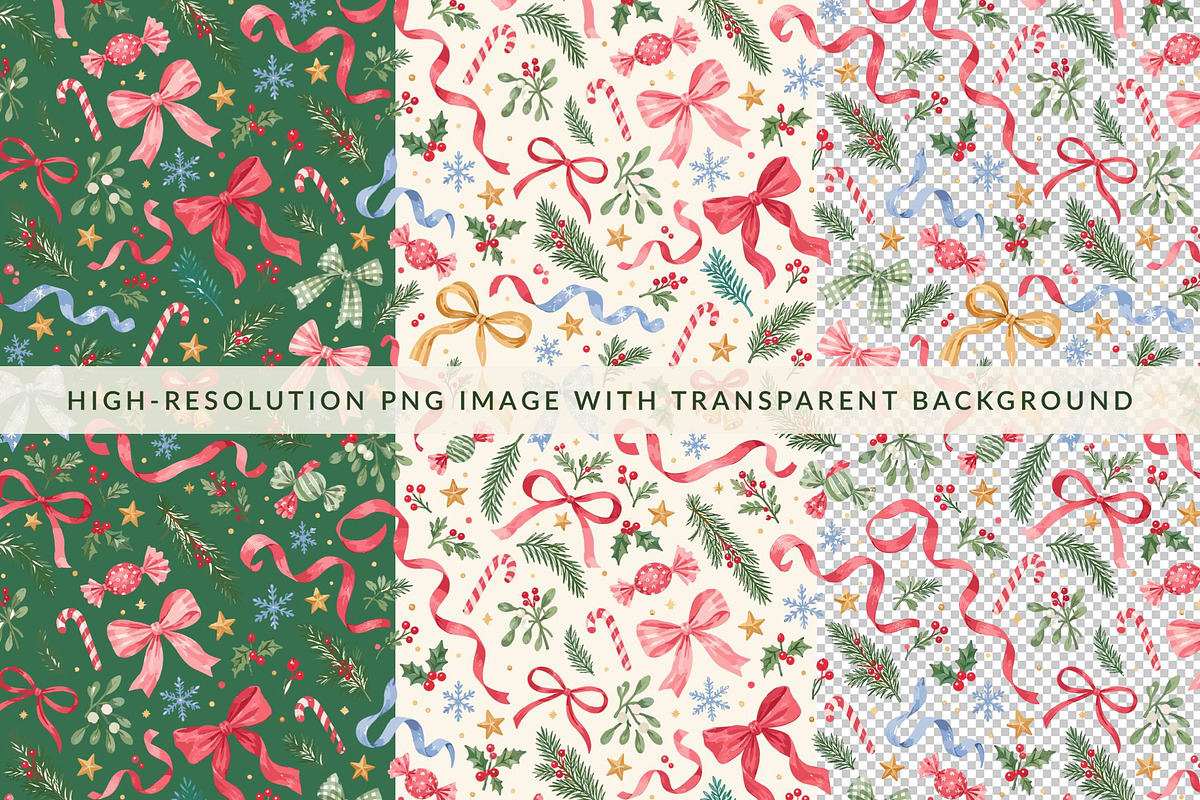 Quirky Christmas Patterns Bundle, a Pattern Graphic by Olya Creative (Photo 4 of 19)
