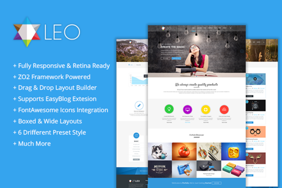 ZT Leo intuitive joomla template, a Websites & App Template by zootemplate