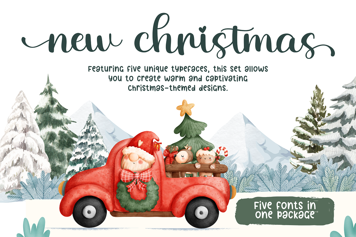 New Christmas - Christmas Font, a Script Font by BearyType Studio (Photo 1 of 19)