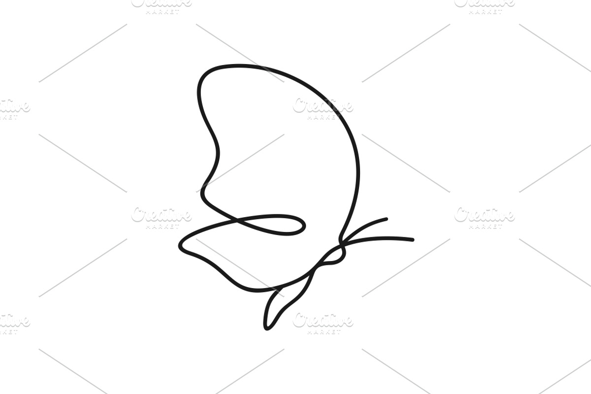 Butterfly outline, an Animal Illustration by Vector