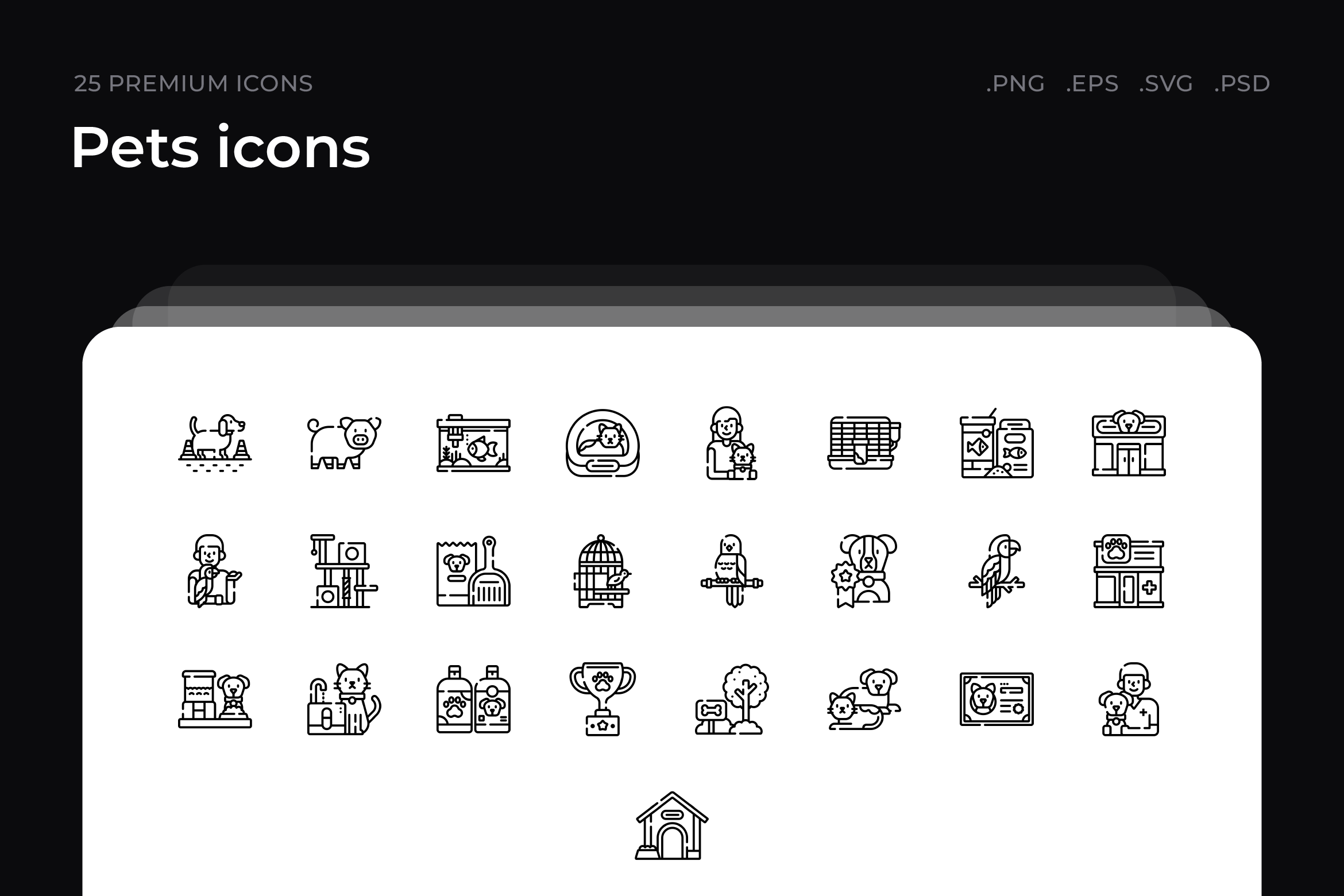 Pets icons, an Outline Icon by Wencory