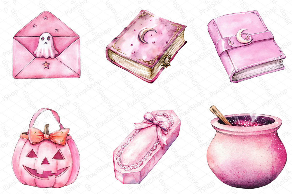 Pastel Pink Halloween Png Clipart, an Illustration by DreamPrint404 (Photo 2 of 5)