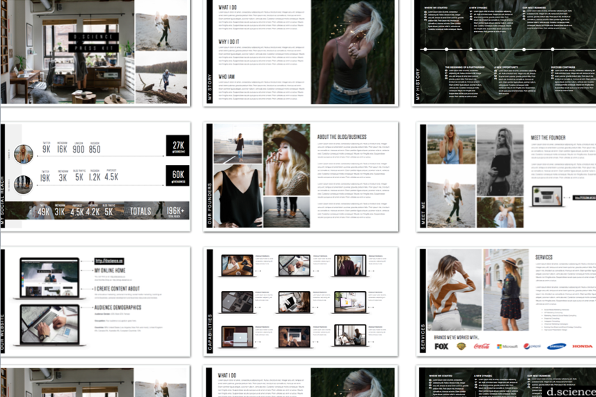 Creative Pitch Deck, Press Media Kit, a Presentation Template by Template Monkey @dscience (Photo 5 of 12)