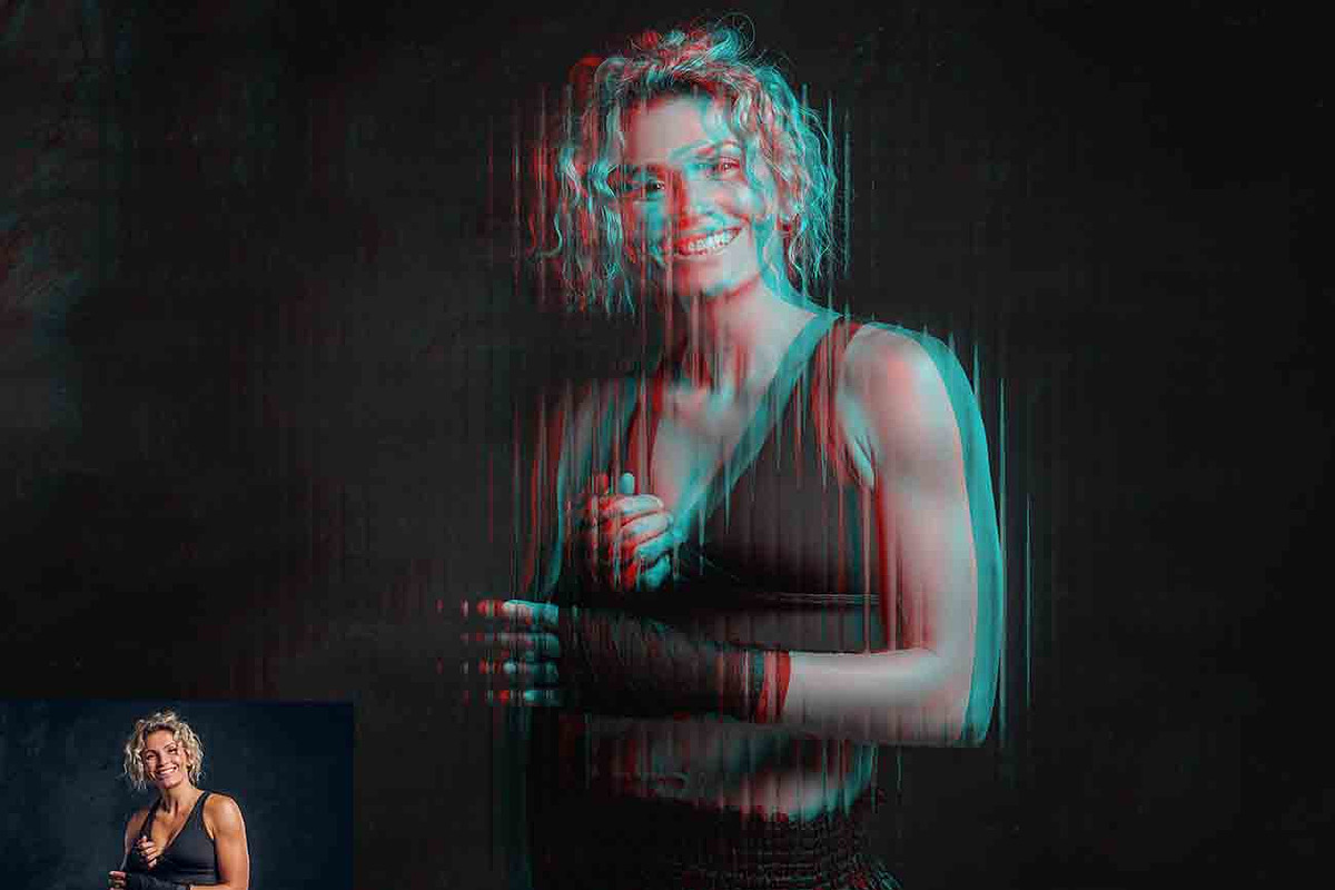 3D Glitch Distortion Ps Action, an Action Add-On by Studio Retouch (Photo 4 of 10)