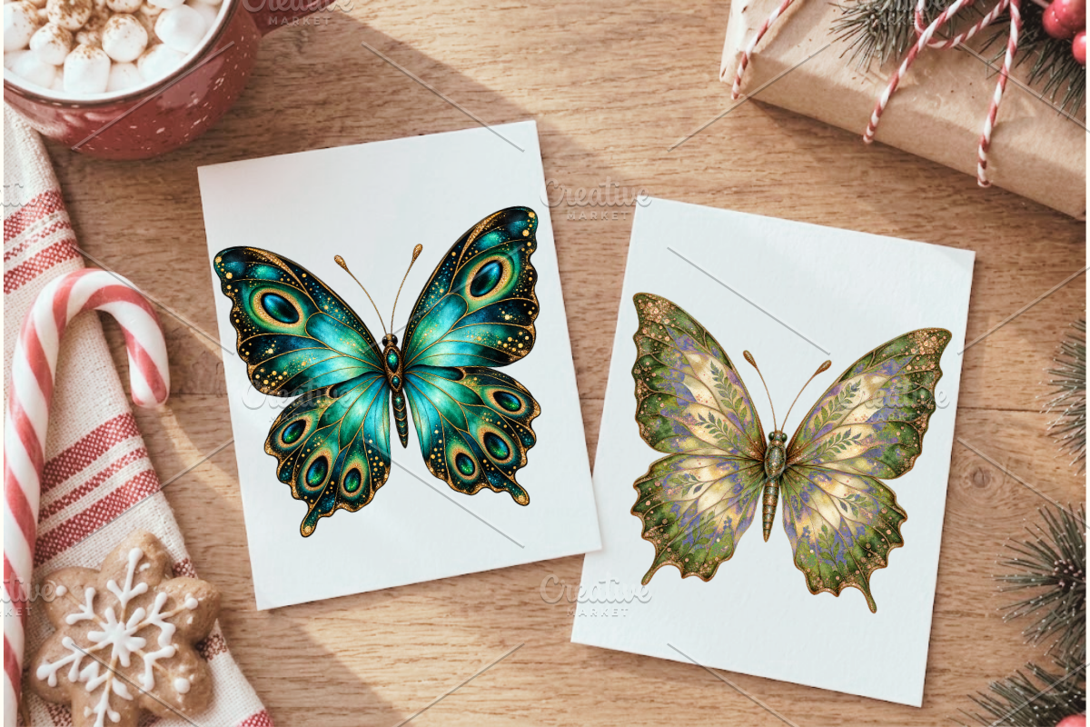 Glitter Butterfly Clipart PNG Bundle, an Animal Illustration by Ink Gallery (Photo 7 of 13)