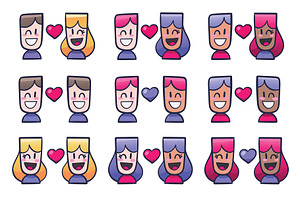 Cartoon Love Icons