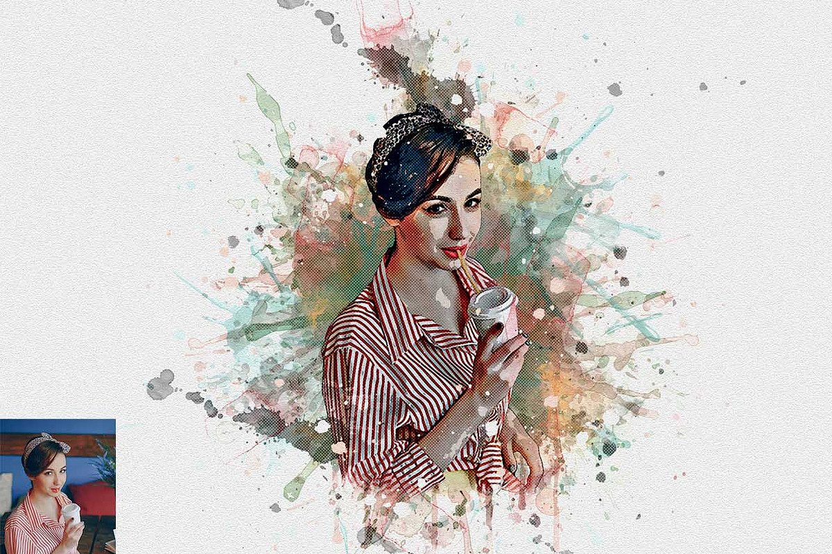 Art Watercolor Effect Ps Action, an Action Add-On by Studio Retouch (Photo 6 of 11)