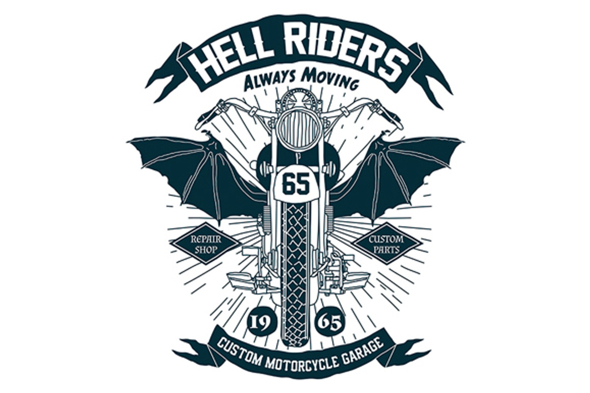 6 Vintage Motorcycles Badges, a Branding & Logo Template by PaperBat (Photo 3 of 5)