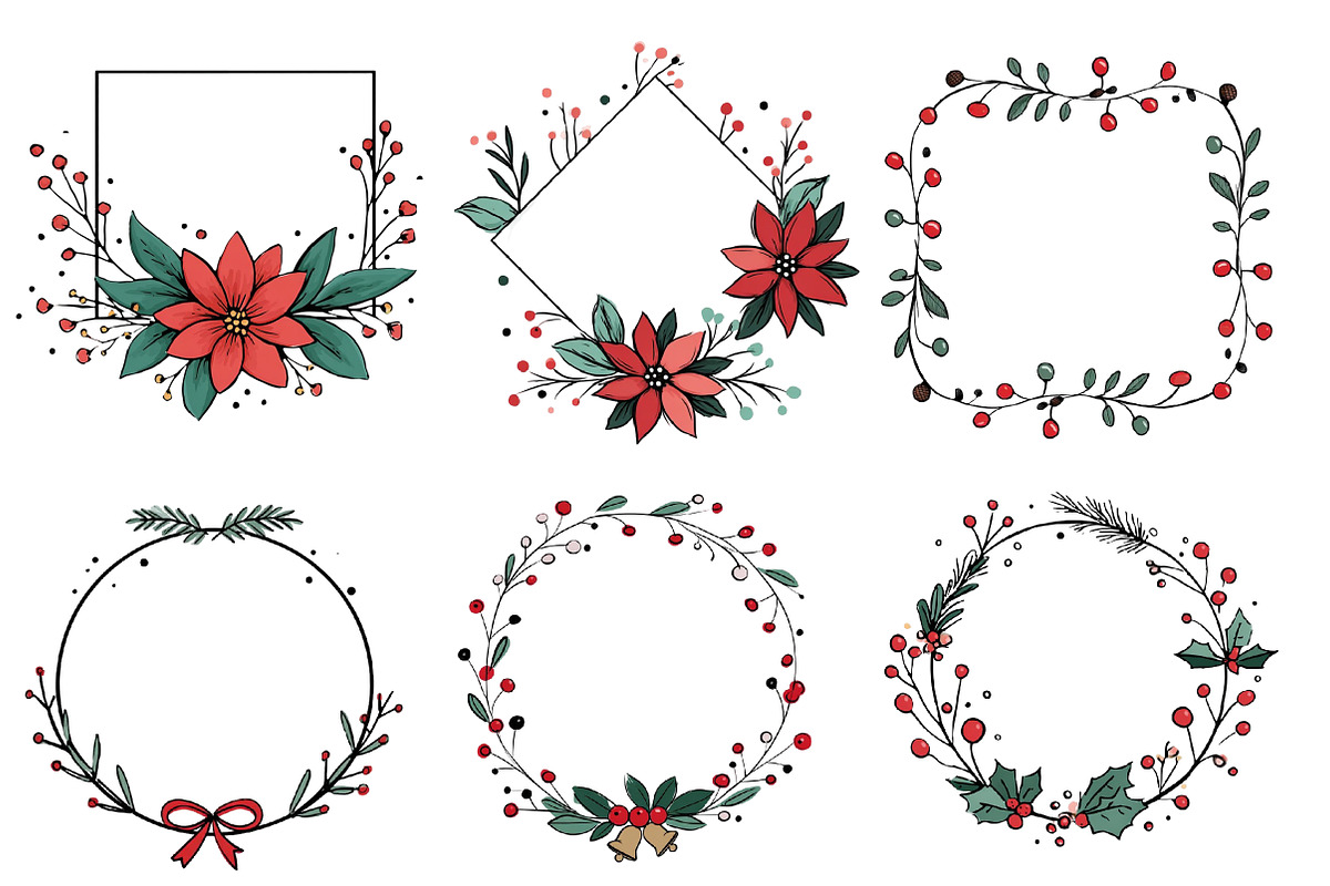 Christmas frame clipart, an Illustration by Designworld (Photo 2 of 5)