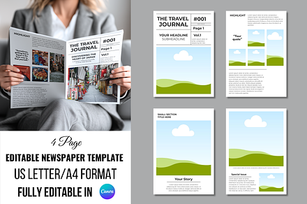 Editable Magazine Template, a Magazine Template by ZoloDesignHub