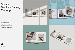 Square Brochure Catalog Mockup