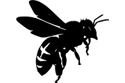 Bee Silhouette Bundle, a Background Graphic by Creativeshirt (Thumbnail 5 of 18)