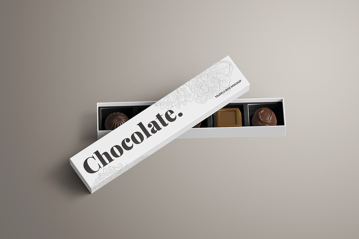 Long Rectangle Chocolate Box Mockup, a Packaging Mockup by Sheikhadesign (Photo 10 of 12)