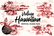 Vintage Hawaiian Illustration Pack, an Illustration by Lindy_doodle (Thumbnail 1 of 8)