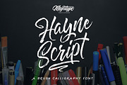 Hayne - Sans, Script & Brush Script, a Script Font by dexsarharryfonts (Thumbnail 1 of 10)