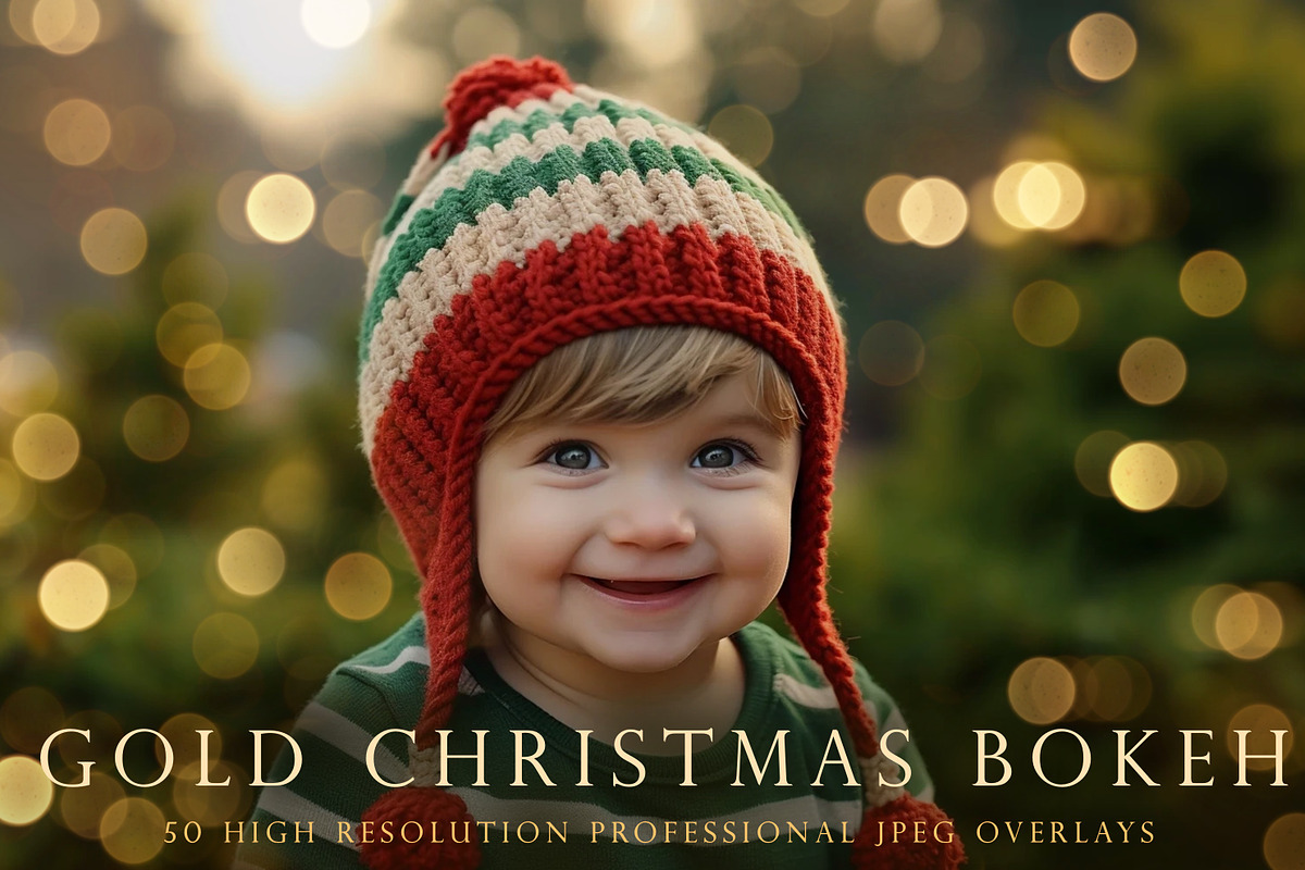 Gold Christmas Bokeh Overlays, an Object Graphic by Paper Farms (Photo 1 of 7)