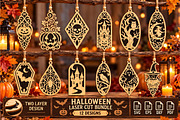 Halloween Ornaments Laser Cut SVG, an Object Graphic by DreamCafeArt (Thumbnail 1 of 12)