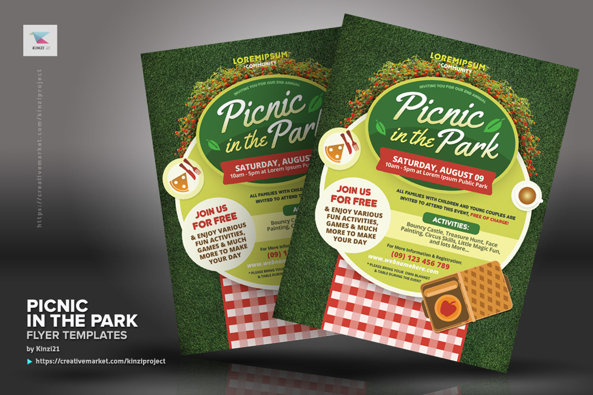Picnic in the Park Flyer Templates, a Flyer Template by kinzi21 (Photo 2 of 4)