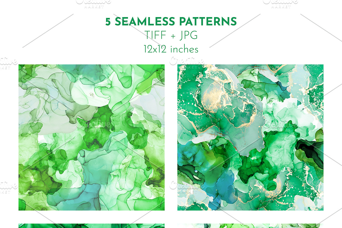 Green Alcohol Ink Textures, a Texture Graphic by JSolomatina (Photo 5 of 7)