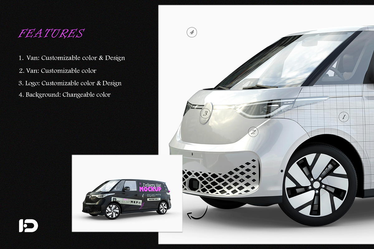 Delivery Van Mockup Set , an Advertising Mockup by ForgeDesign (Photo 2 of 7)