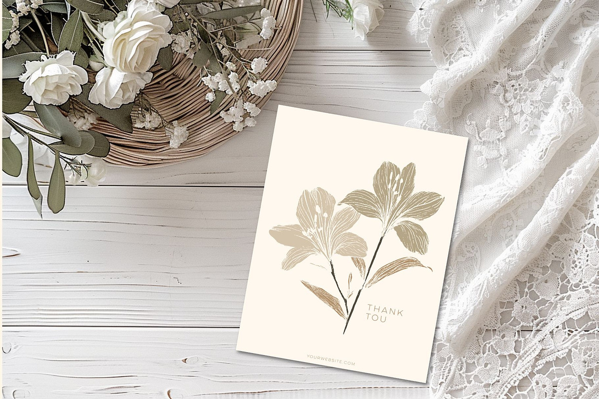 Floral Thank You Card, a Card Template by Debby Blooms (Photo 1 of 4)