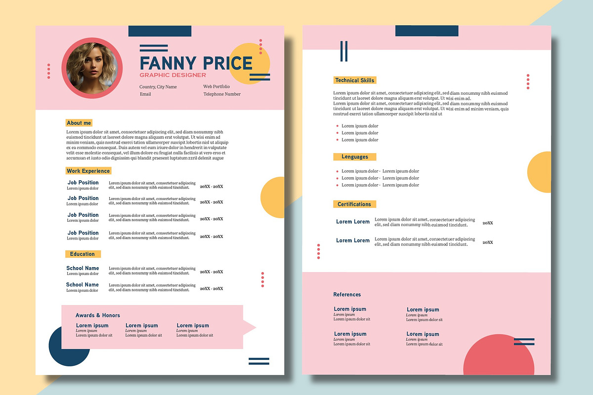Geometric Resume Professional CV, a Templates & Theme by studiogstock (Photo 2 of 2)