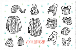 Winter Clothes sketch set